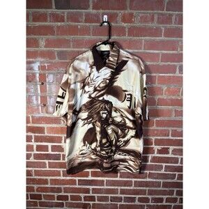 Vintage Y2k R-World Button Up Shirt Anime Dragon Japanese Unique Adult XL